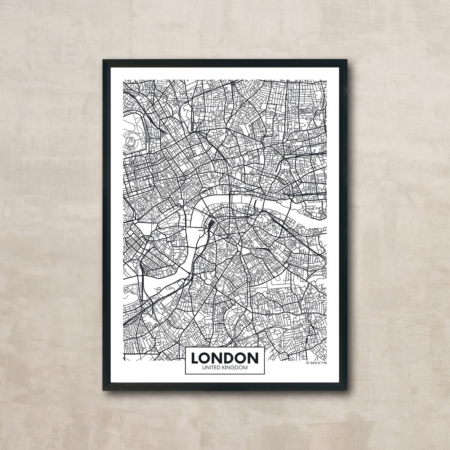 Tableau Carte Ville City Map Londres Nature Decouvertes