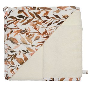Cape de bain bambou + gant caramel forest (70 x 70 cm)