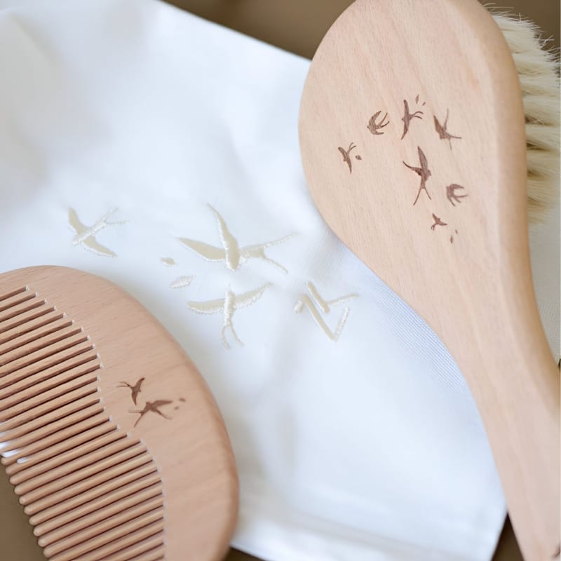 Ensemble brosse et peigne bébé hirondelles (Zakuw) - Image 3