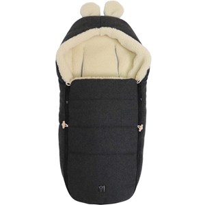 Chancelière capuche souris en laine gris foncé (0-12 mois)