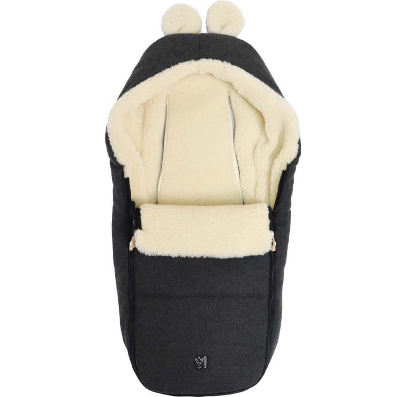 Chancelière capuche souris en laine gris foncé (0-12 mois) (Kaiser) - Image 1