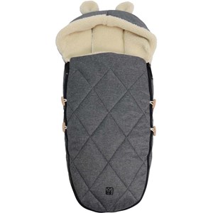 Chancelière capuche souris en laine gris anthracite (6-36 mois)