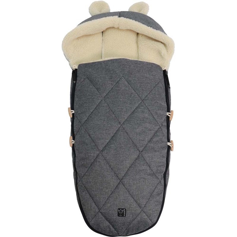 Chancelière capuche souris en laine gris anthracite (6-36 mois)