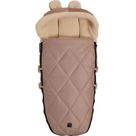 Chancelière capuche souris en laine sable (6-36 mois)