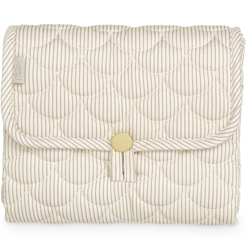Tapis à langer de voyage matelassé classic stripes camel