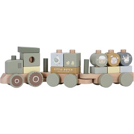 Train à blocs en bois tracteur little farm