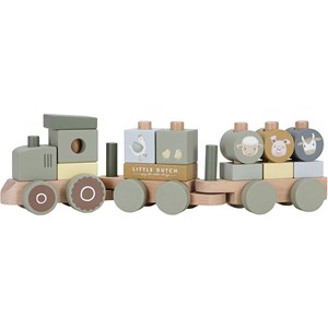 Train à blocs en bois tracteur little farm