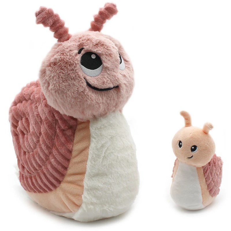 Peluche speedou l'escargot maman et bébé