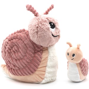 Peluche speedou l'escargot maman et bébé