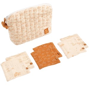 Trousse de toilette et 6 éponges orsino