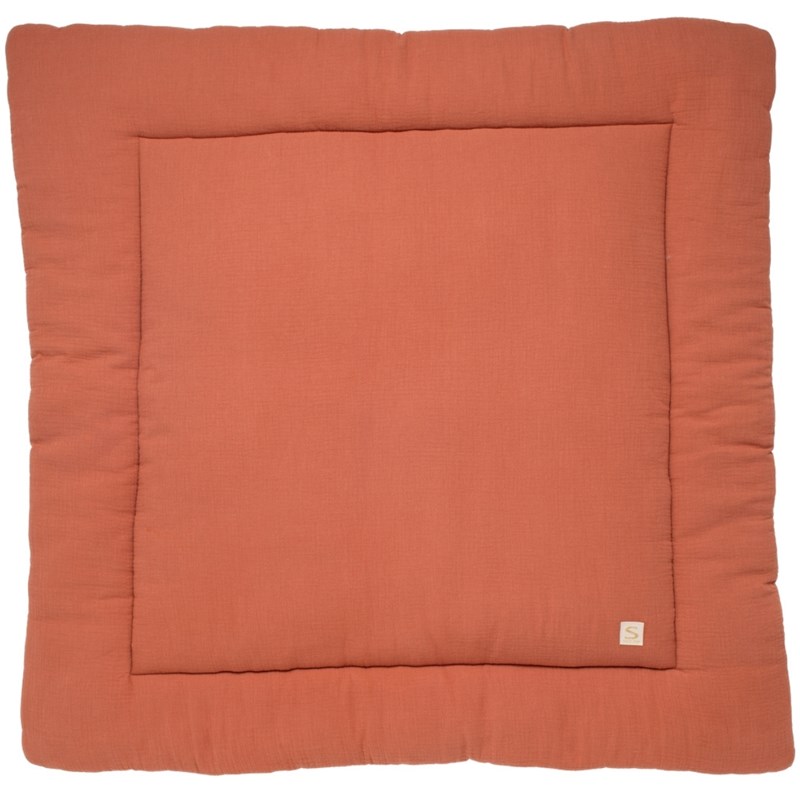 Tapis de jeu en gaze de coton terracotta (100 x 100 cm)