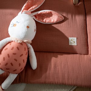Tapis de jeu en gaze de coton terracotta (100 x 100 cm)
