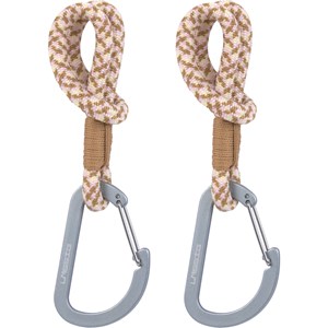 Lot de 2 crochets attaches poussettes camel vanille