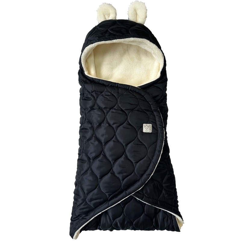 Couverture nomade pour bébé recy black-cream