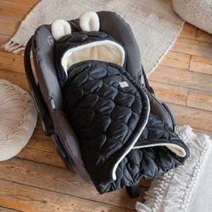 Couverture nomade pour bébé recy black-cream
