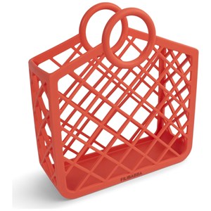 Panier de plage en silicone rouge corail