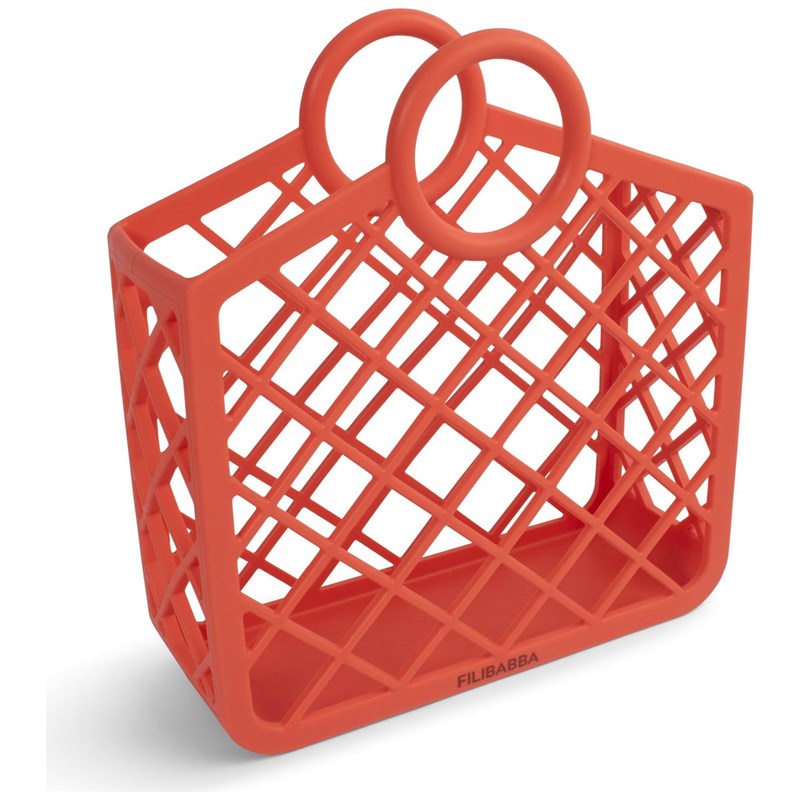 Panier de plage en silicone rouge corail