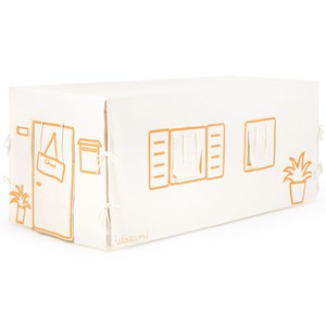 Cabane de table maison orange et beige (90 x 200 cm)