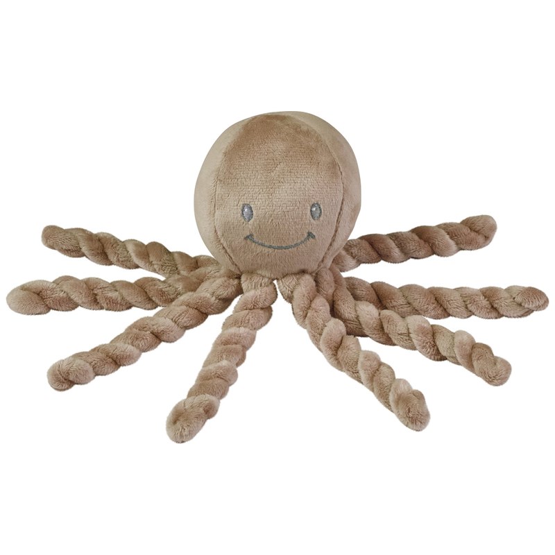 Peluche pieuvre lapidou moka (23 cm)
