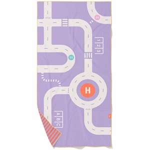 Serviette de plage 2 en 1 circuit lavande (140 x 70 cm)