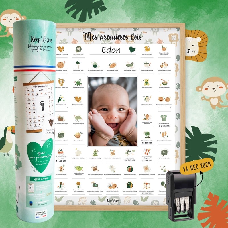 Cadre affiche mes premières fois lion