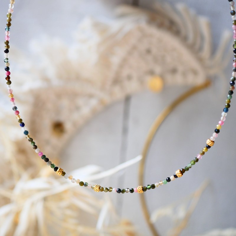 Collier ras de cou punarjanm - tourmaline - renaissance et transformation
