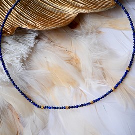 Collier ras de cou punarjanm - lapis lazuli - renaissance et transformation