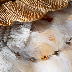 Collier chetna - labradorite et talisman - intuition et protection