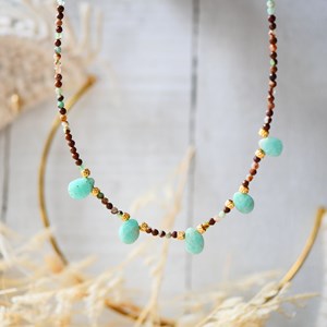 Collier punarnava chrysoprase et amazonite - harmonie et sérénité