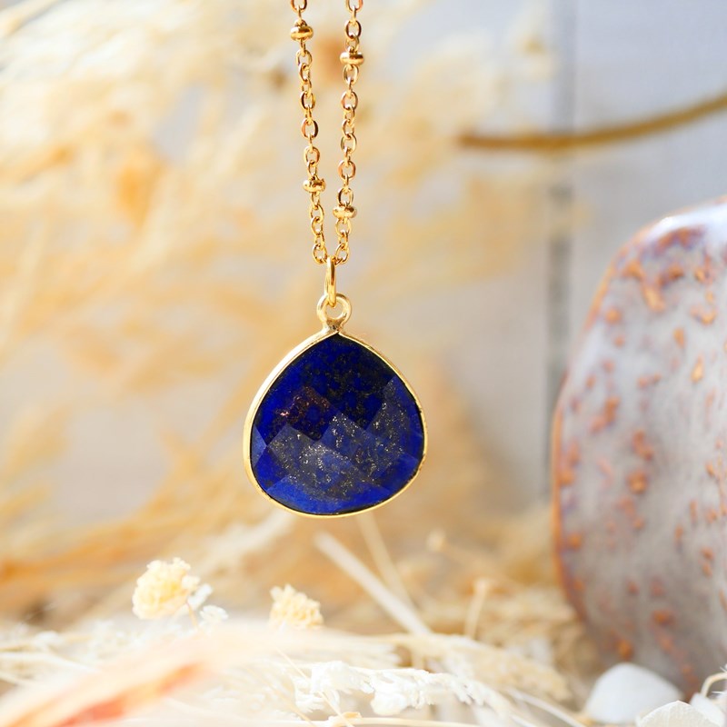 Collier justine lapis lazuli - intuition et communication