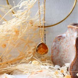 Collier justine oeil de tigre - protection et confiance