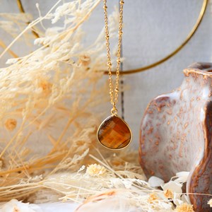 Collier justine oeil de tigre - protection et confiance