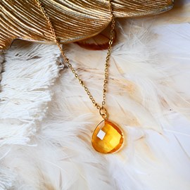 Collier justine citrine - abondance et joie