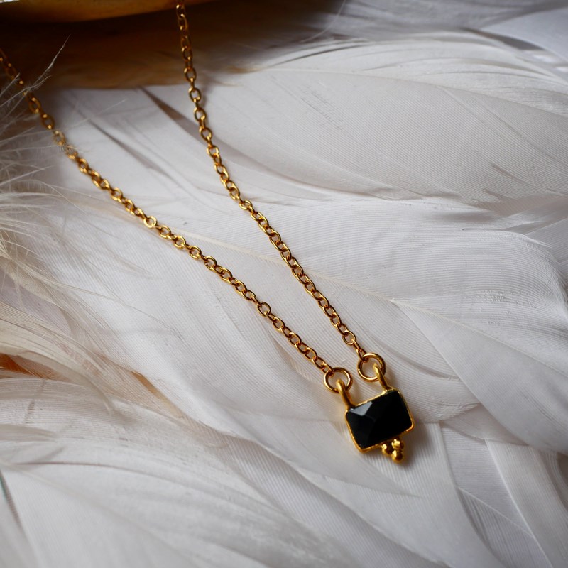 Collier kalpana - onyx noir - protection et force