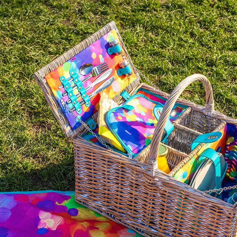 Panier de pique nique multicolore