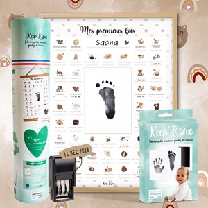 Premières fois ourson cadre empreinte