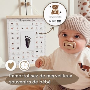 Premières fois ourson cadre empreinte