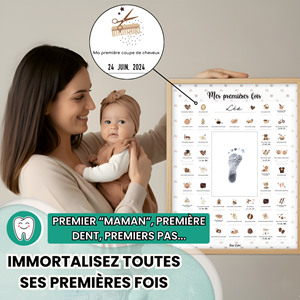 Premières fois ourson cadre empreinte