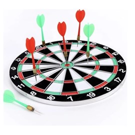 Cible rigide avec 4 flechettes