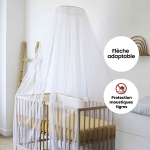 Ciel de lit avec flèche blanc 200x540 cm