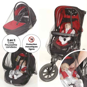 Moustiquaire bébé noir 46x83 cm