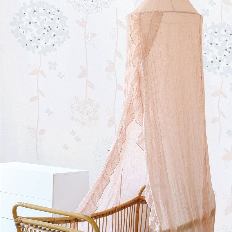 Ciel de lit rose 60x260 cm