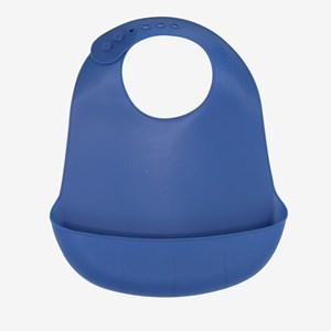 Bavoir bébé silicone souple bleu
