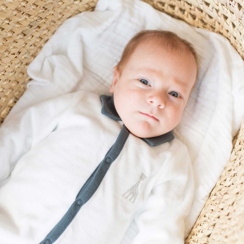 Dors bien à col polo bleu 1 mois