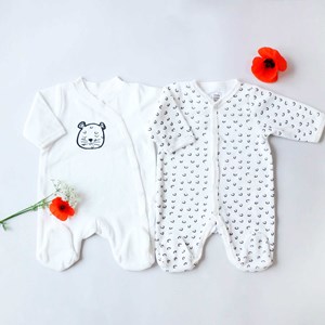 Lot de 2 dors-bien blanc 1 mois