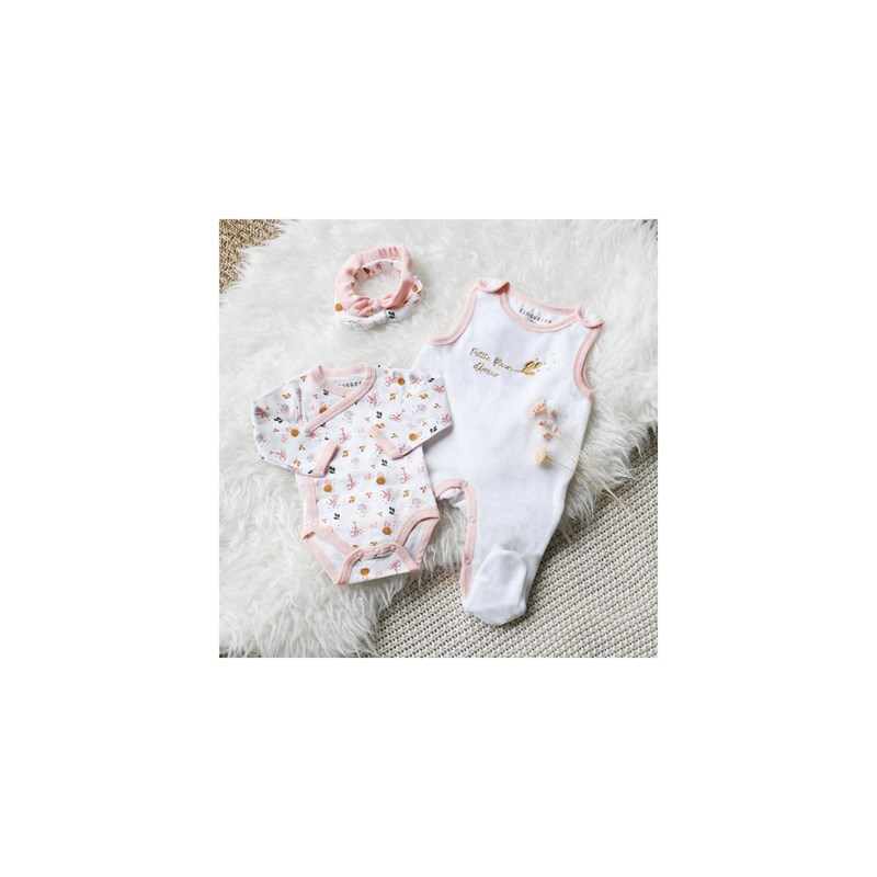 Kit naissance 3 pièces blanc 3 mois