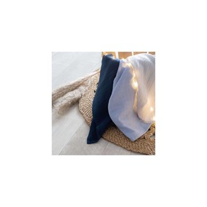 3 langes mousseline de coton bleu 70x70