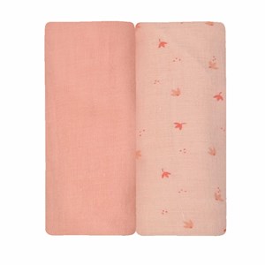 Lot de 2 langes rose 70x70 cm