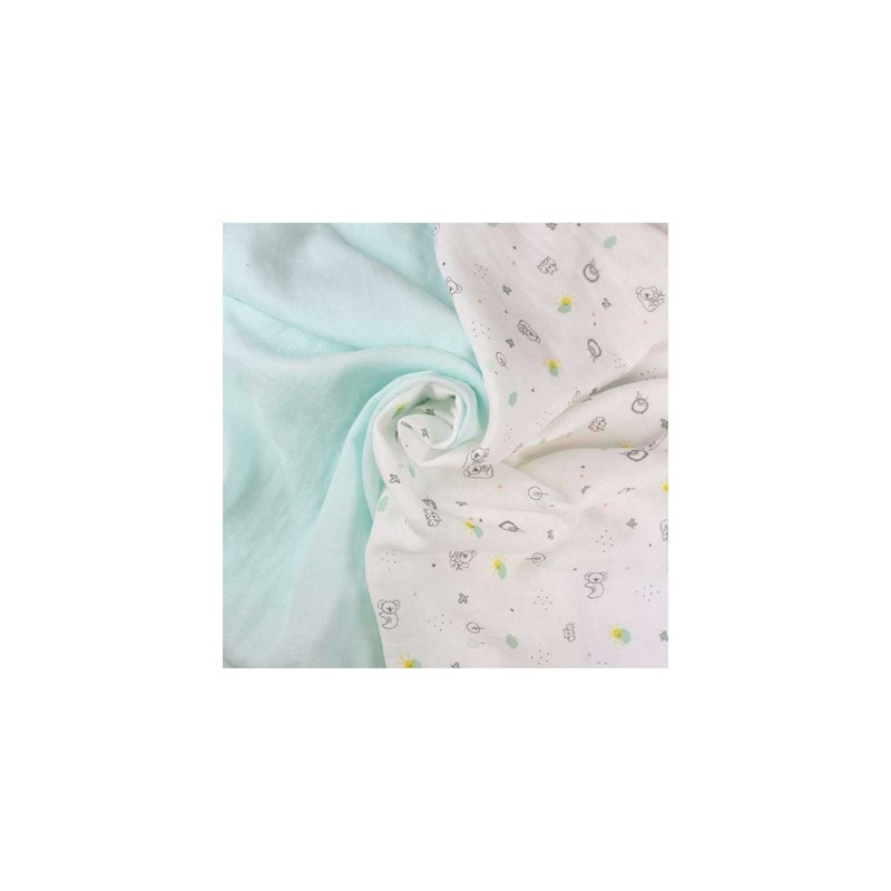 Lot de 2 langes vert 70x70 cm