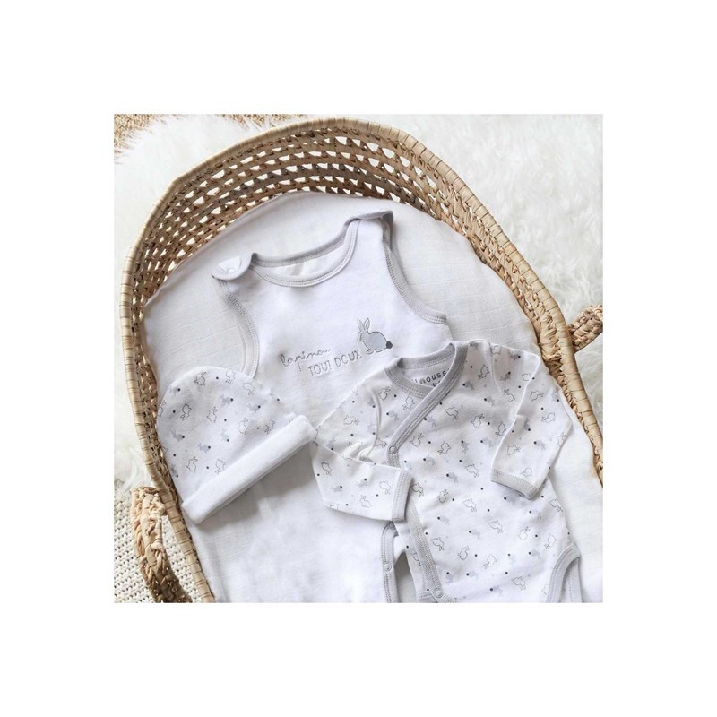 Kit naissance 3 pièces blanc 3 mois